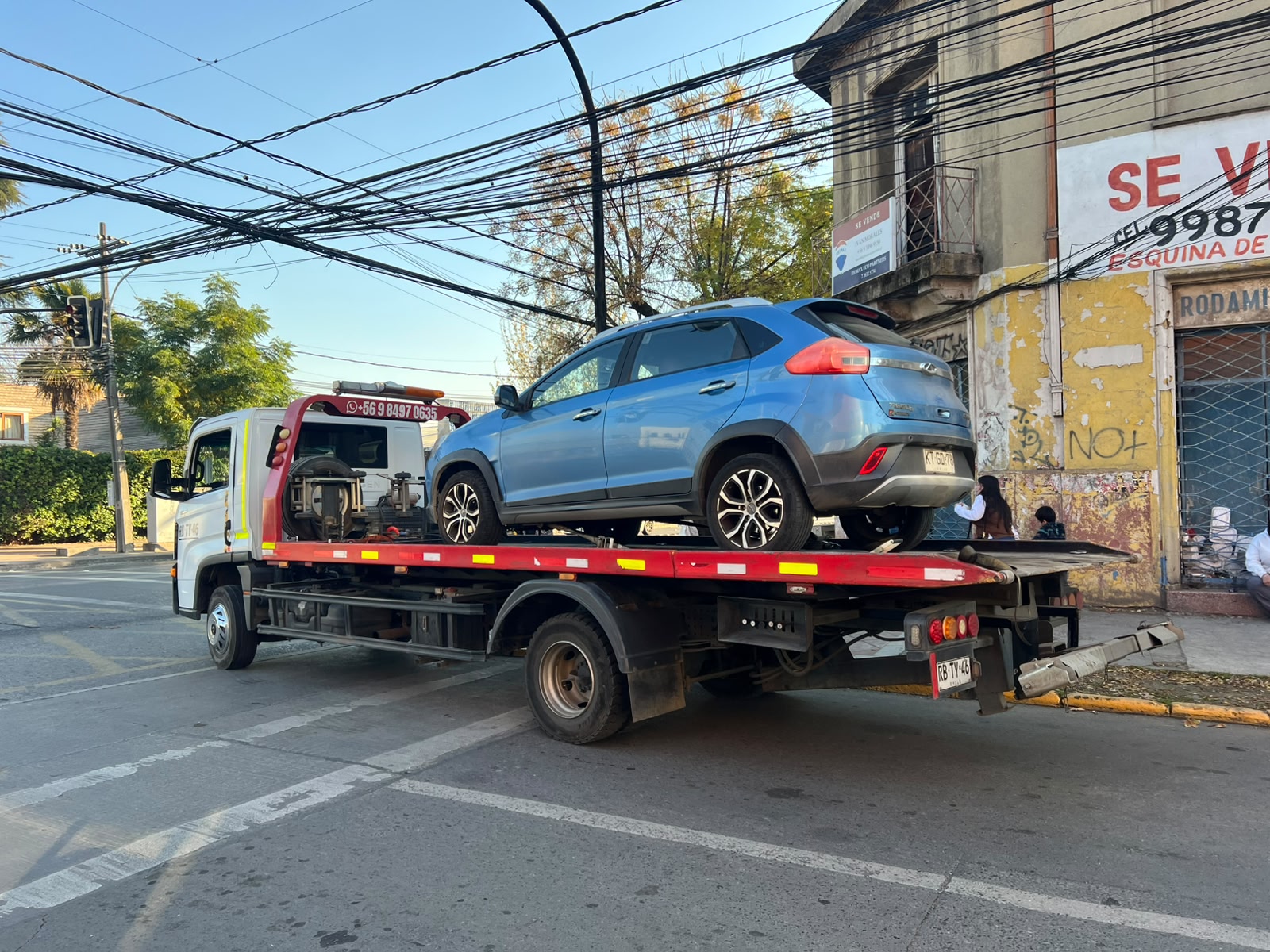 Grúa Ruta Maule en servicio